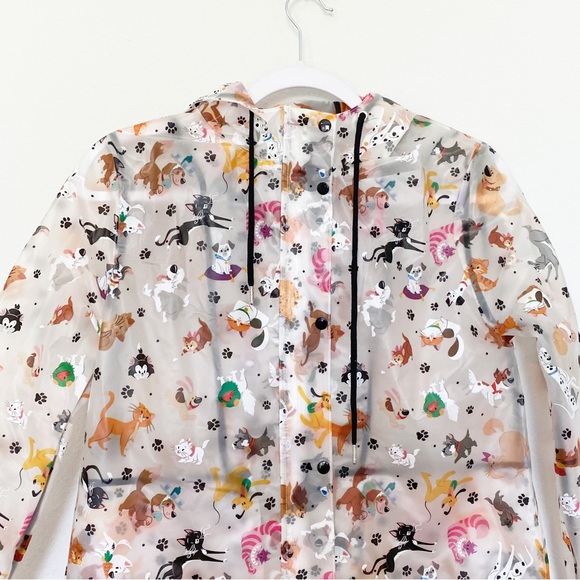Disney Parks Reigning Cats and Dogs Rain Jacket Coat Clear Hooded Sz XS - Picture 3 of 13